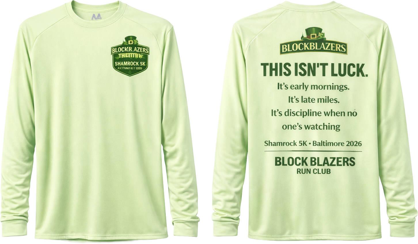 Block Blazers 2026 Shamrock 5K Performance Long Sleeve